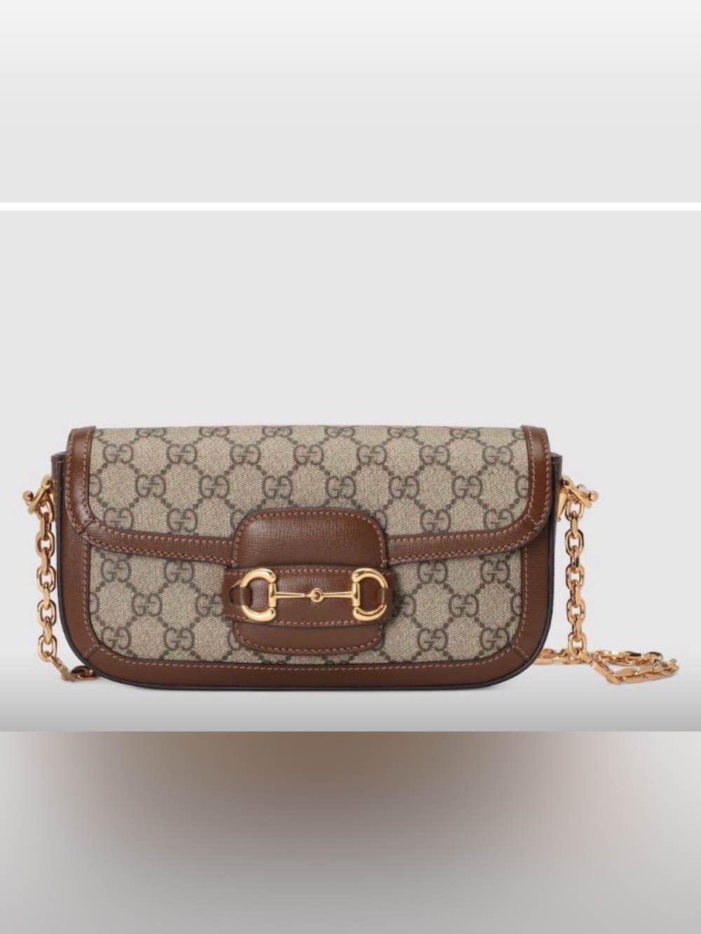 Gucci 1955 Horsebit GG Supreme Canvas and Leather East West bag